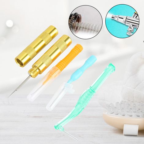 Kit de nettoyage pour aérographe (4 pièces) : brosse, buse et couteau de nettoyage. (1/2)