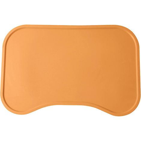 Tapis pour gamelle de chat, tapis en silicone pour gamelle de chien, tapis imperméable et antidérapant pour animaux de compagnie, bord surélevé pour éviter les débordements de nourriture - jaune