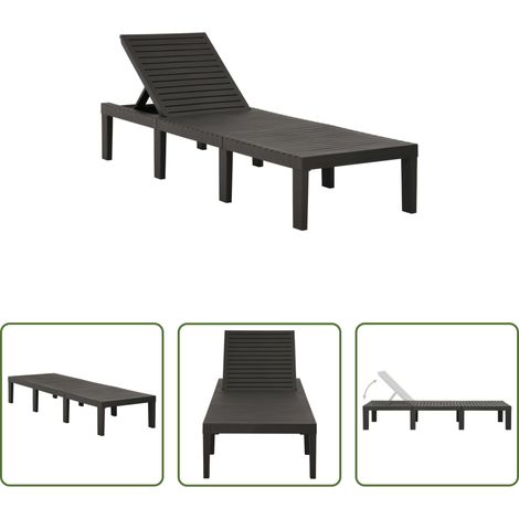 Chaise longue jardin - Chaise longue plastique anthracite (1/5)