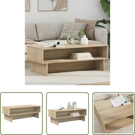 Bois d'ingénierie -  Table basse Chêne Sonoma 100 x 46 x 35 cm Bois d'ingénierie (1/5)