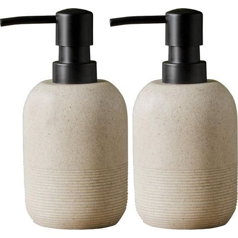 2 distributeurs de gel hydroalcoolique, beige (1/5)