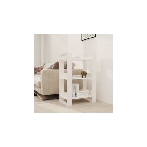 Bibliothèque-Séparateur de pièce Blanc 60x35x91 Bois de pin (1/5)