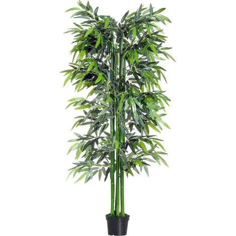 Bambou artificiel 180 cm avec pot noir, aspect réaliste, entretien minimal, idéal pour intérieur (1/5)