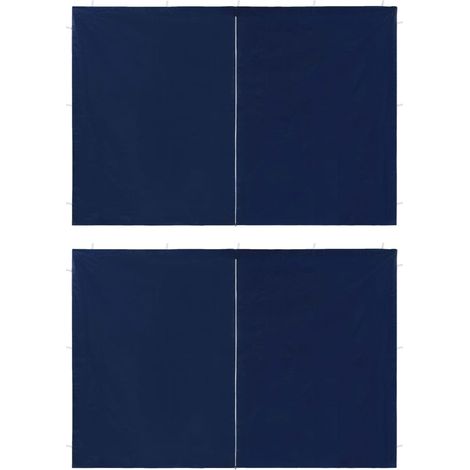 Lot de 2 Paroi de tente de réception Style Moderne - Recouvrement de remplacement - avec fermeture éclair PE Bleu Chic-448154 (1/3)