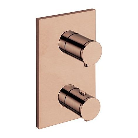 Facade Externe Triverde Laiton 2 Sorties Or Rose Brosse Pvd Robinetterie TRIVERDE - CRISTINA ONDYNA XT85234P