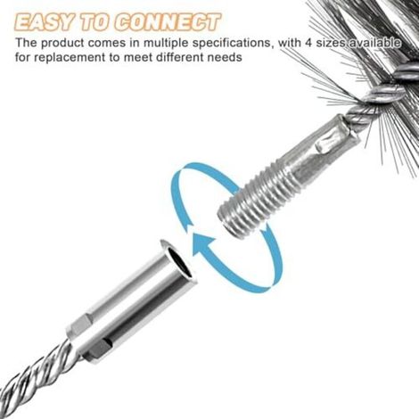Ensemble de 4 brosses de cheminée, poils résistants, grande facilité d'utilisation, brosse pour le nettoyage des conduits de poêle et l'élimination de la rouille, brosse de nettoyage pour conduits de (1/4)