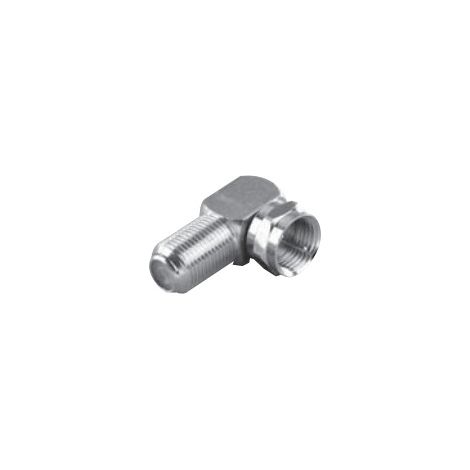Vivanco F Angle Adapter 1x F, male, 1x F, female Chrom (1/2)