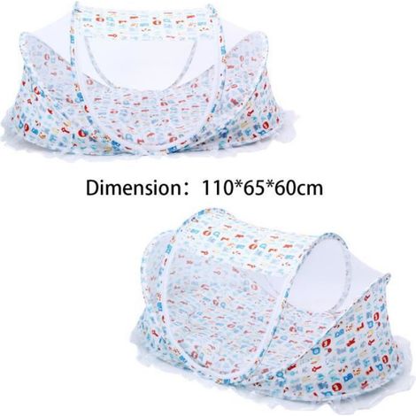 Tente Moustiquaire BéBé 0-2 Ans pour Lit Berceau Pliable Portable Anti-Insecte Avec Matelas Oreiller pour Maison Voyage Été Coloré (1/3)