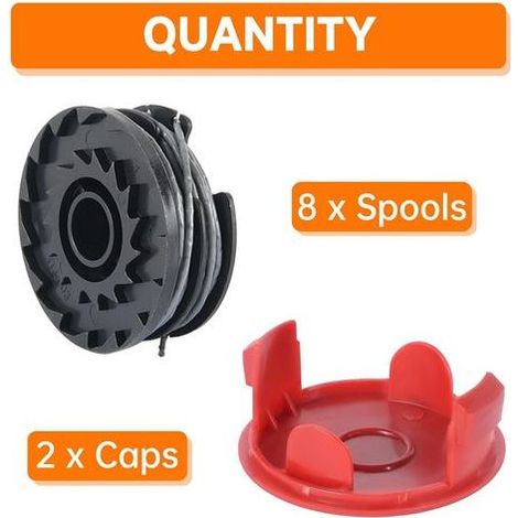 Bobine Fil Coupe Bordure pour Bosch AdvancedGrassCut36, Art 24 27 30 Rotofil, 8 Bobines et 2 Couvercles, Fil Débroussailleuse (1/5)