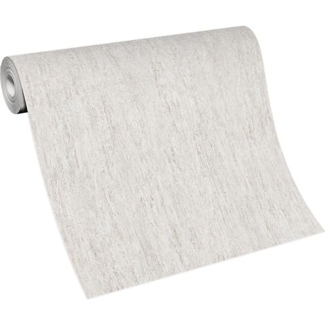 Papier peint effet béton gris clair tendance | Tapisserie béton grise claire couloir & bureau | Papier peint moderne intissé pour chambre (1/5)