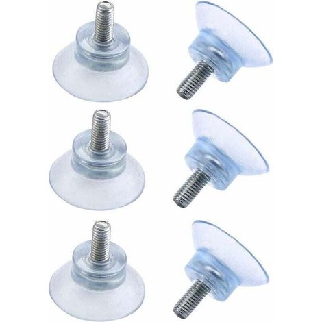 ventose in PVC trasparente per vetro, supporti anticollisione con viti per tavoli in vetro (6 x 15 mm). (1/4)