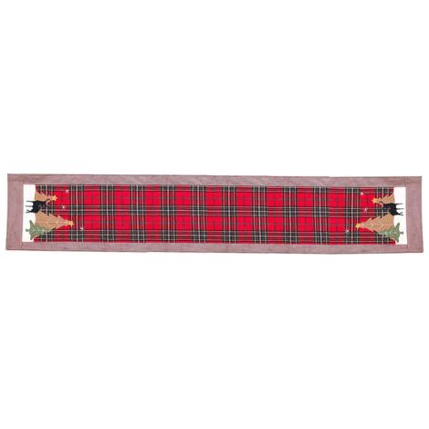 Chemin de table de Noël, drapeau de table à carreaux sur le thème de Noël P-