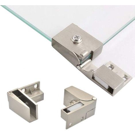 1 Paar rahmenlose Glastürscharniere, seitlich eingebaute Glasschranktüren, Duschscharniere, Ersatzteile für Glasschränke und Glastüren für Möbel. (1/5)