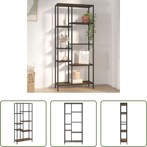 Étagère de bibliothèque - Étagère à livres 80x30x180 cm Acier et bois d'ingénierie (1/5)
