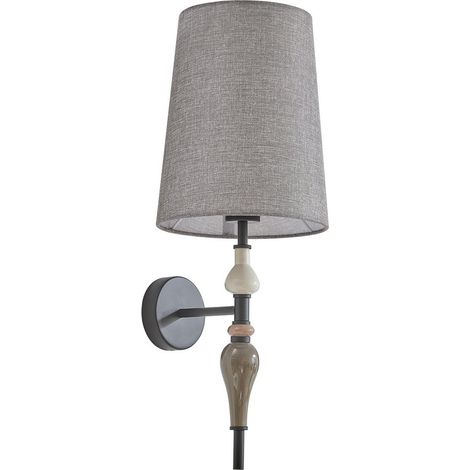 [GEBRAUCHT] B-Ware Lindby Wandleuchte Haldorin, Grau/Schwarz Textil 58 Cm Wandlampe Lampe Leuchte