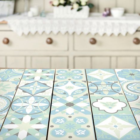 Stickers décoration Meuble - Sticker adhésif Cuisine Salon - 24 STICKERS CARRELAGES MEUBLE VICTORINO - 24stickers10x10cm (1/5)
