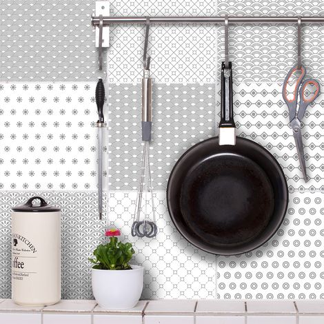 Sticker Mural Carrelage adhésif Cuisine Salle de Bain - 9 STICKERS CARRELAGES AZULEJOS ORAZIO - 9stickers10x10cm (1/5)