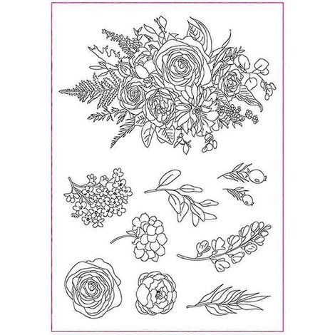 Tampon transparent en silicone à motif floral pour scrapbooking, gaufrage et décoration d'albums photo