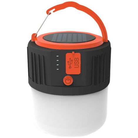 lampes solaires de camping dirigéLampes de campingRechargeable, noirvingt-quatreLampe solaire [avec fonction de batterie externe intégrée] (1/5)
