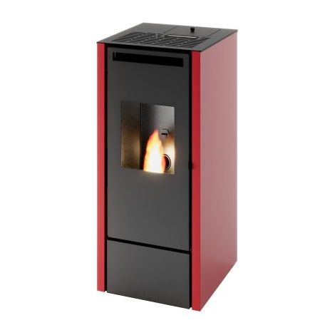 Poêle à granulés canalisable - PUNTO FUOCO Cinzia Can 9.9 kW  Rouge