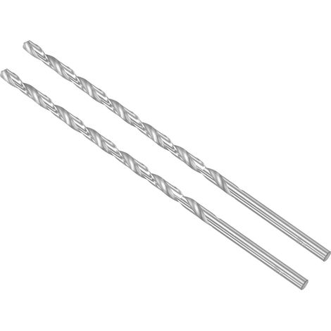 Forets Hélicoïdaux Extra Longs en Acier Rapide, 6,2mm Diamètre 200mm Longueur, Foret Hélicoïdal Droit – Applications : pour Métal, Bois, Plastique, Aluminium, 2 Pièces (1/5)