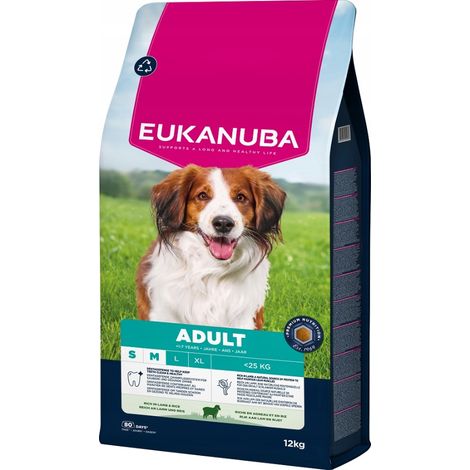EUKANUBA Trockenfutter für Hunde kleiner/mittelgroßer Rassen, ausgewachsen, Lamm & Reis, 12 kg