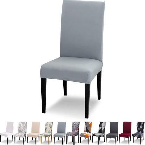 Housse de chaise extensible lot de 4 – Polyester épais et élasthanne – Lavable et infroissable – Pour salle à manger et restaurants (1/5)