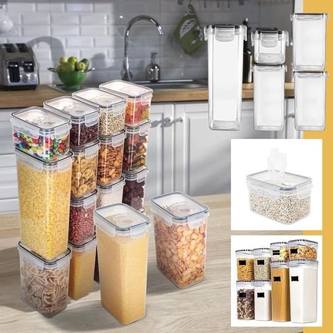 Contenant De Stockage Étanche - 800 ml - Avec Couvercle À Verrouillage Et Joint En Silicone - Pour Farine Sucre Pâtes Riz Céréales - Lot De 1 (1/5)