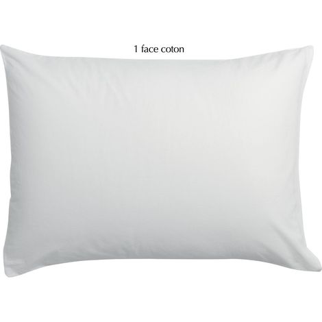 Taie d'oreiller rectangulaire blanche 50 x 75 cm - Linge de lit pour chambre à coucher - PANGIVO (1/3)