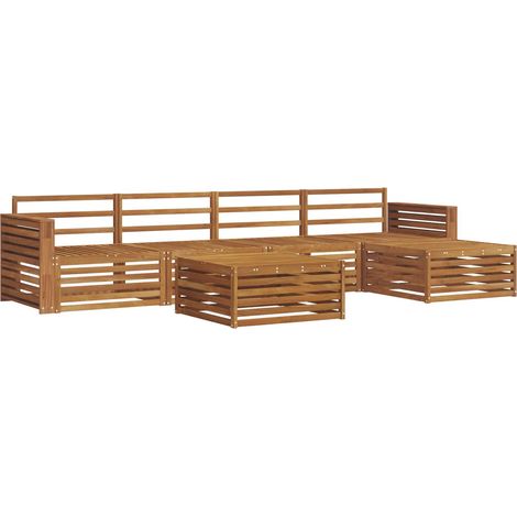 Outdoor Sofa Set 6 pcs Natural Solid Acacia Wood vidaXL (1/5)