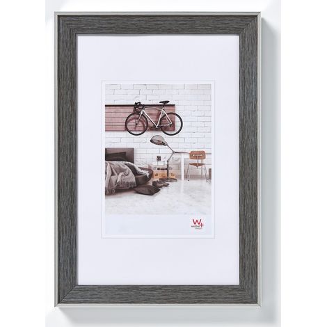 Cadre Photo Gris 10 x 15 cm avec Bord extérieur argenté, Cadre Design bohème EN015D (1/5)