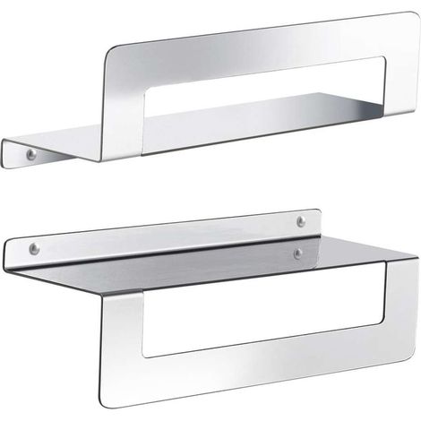 Sapho Gedy Cleo - Estante con toallero de 30 cm, acero inoxidable brillante. 2019133 (1/4)