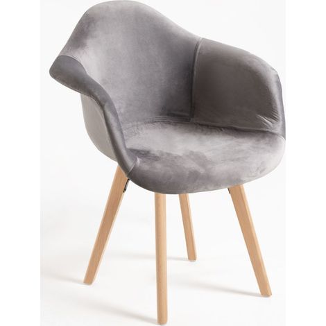Packs Sillas Comedor - Pack 4 Sillas Belu Terciopelo - Gris claro (1/5)