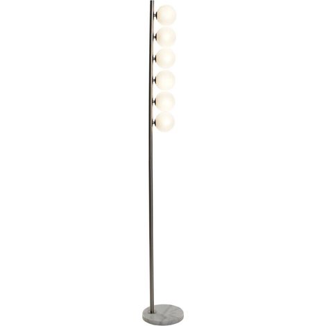 Lampara Pie Metal Cristal 25X25X161 Cromado (1/5)