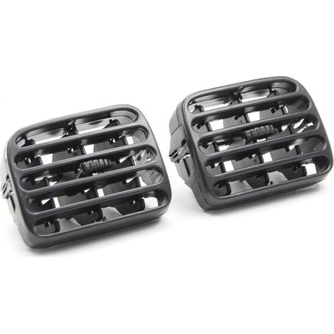 Lot de 2 grilles de ventilation avant centrale gauche et droite pour tableau de bord compatible Renault Clio II et Thalia I, dimensions et fixation d'origine, pièces de remplacement pour intérieur aut (1/5)
