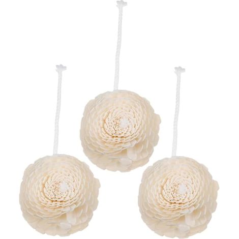 Lot de 3 têtes de rechange pour diffuseur de parfum à tiges, avec cordon en coton, motif de fleurs artificielles réalistes. (1/5)