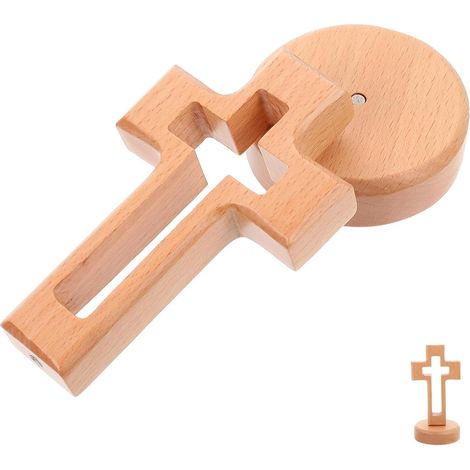 Ornement en bois décoration en forme de croix à surface