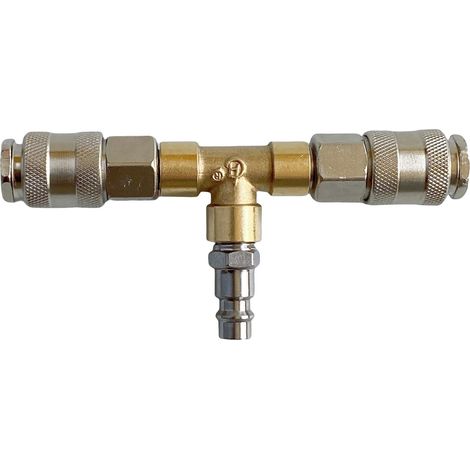 Distributore pneumatico, raccordi a 2-3 vie, design a connessione rapida, forma a T a 2 vie (1/2)