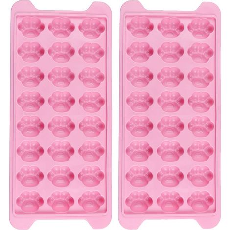 Silikon-Eisform – Katzenpfotenform – 24 Würfel pro Form – Abnehmbarer Deckel – 2er-Set (1/5)