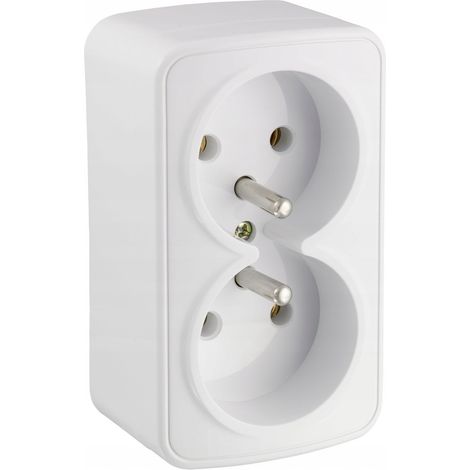 Steckdose elektro-plast gnbd250 doppelt 2x2P+Z weiß (1/3)