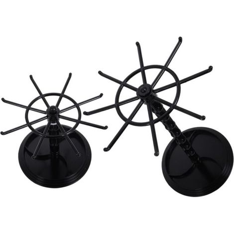 2 pièces Présentoir Rotatif pour Bijoux et Porte Clés Rangement Bureau et Maison Support Multi Usage pour Boucles Oreilles Bracelets et Petits Accessoires Lot de Hauteur Variée (1/4)