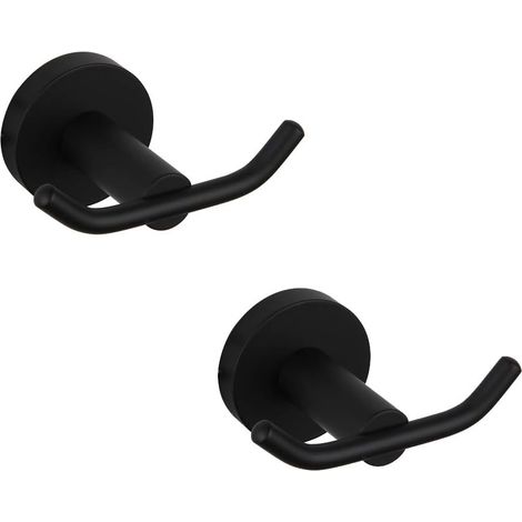 Porte-Manteau Noir SUS304 Double Couche pour Serviettes (1/4)