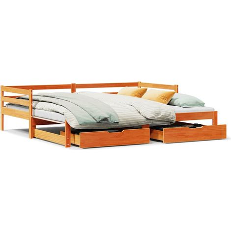 Maison Exclusive - Sofá cama nido con cajones madera maciza de pi