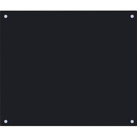 Elegante protector antisalpicaduras de cocina negro con rejilla 70 x 60 cm fabricado en vidrio templado negro 020046342 (1/5)