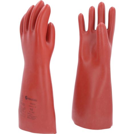 Guanto di protezione da elettricista con protezione meccanica e termica, taglia 10, classe 0, rosso (1/4)
