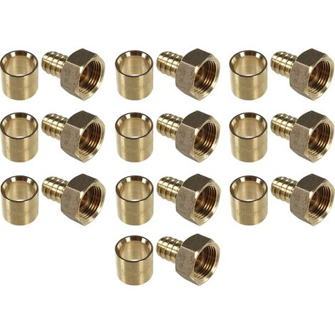 Ibp Bänninger – Lot de 10 raccords PER à glissement Ø16 – Femelle écrou libre 3/4" (20/27) – Raccordement rapide pour eau chaude sanitaire et chauffage (1/5)