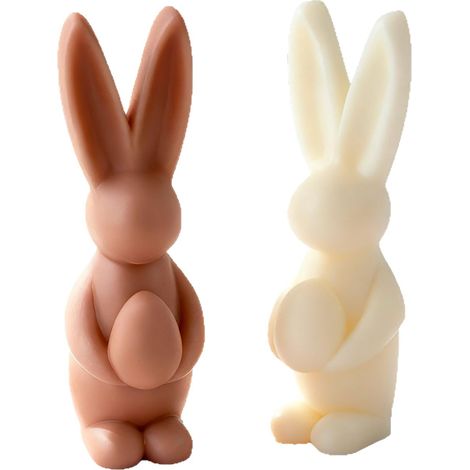 Moule En Silicone Pour Bougie - Lapin 3D - Résistant À La Chaleur Jusqu'à 230 °C - Pour Fabrication De Bougies, Coulée De Résine Et Décoration Maison - Lot De 3 (1/5)