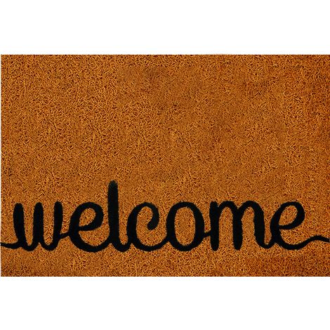 Tapis de porte en fibre de coco, 60 x 40 cm, antidérapant, anti-salissures, design élégant, pour l'intérieur et l'extérieur. (1/5)