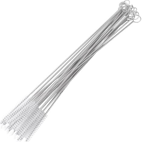 20pcs Longue Brosse de Paille, Brosse de Lavage de Paille en Acier Inoxydable Nettoyeur de Tube de Tuyau en Nylon pour Nettoyer Les Bouteilles d'eau, pailles Boba, gobelets Smoothie (1/5)