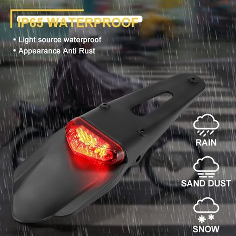Fanale posteriore a LED con parafango integrato per motociclette Honda XR250/XR400/XR650, WR250F/WR450F, CRF250X/CRF450X – Rosso